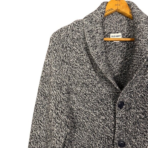 Old Navy Men’s Shawl Collar Cardigan Gray Wool Blend Sweater Size M - Picture 2 of 7